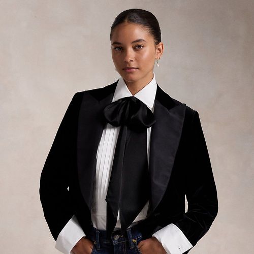 Silk-Lapel Velvet Cropped Blazer - Polo Ralph Lauren - Modalova