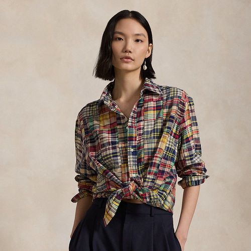 Oversize Fit Patchwork Cotton Shirt - Polo Ralph Lauren - Modalova