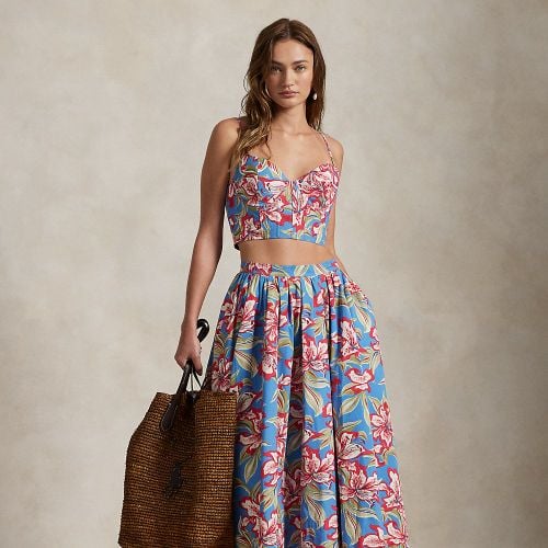 Floral Cotton Midi Skirt - Polo Ralph Lauren - Modalova