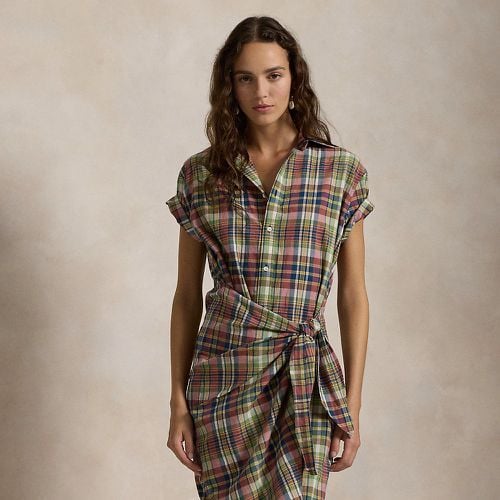 Plaid Cotton Faux-Wrap Shirtdress - Polo Ralph Lauren - Modalova