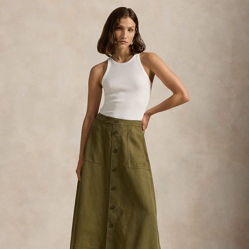 Hemp A-Line Midi Skirt - Polo Ralph Lauren - Modalova