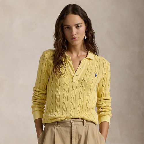 Cable-Knit Cotton Long-Sleeve Polo Shirt - Polo Ralph Lauren - Modalova