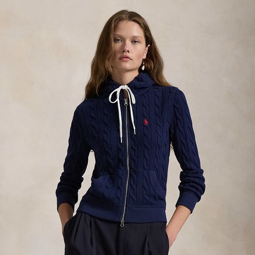 Cable-Knit Cotton Full-Zip Hoodie - Polo Ralph Lauren - Modalova