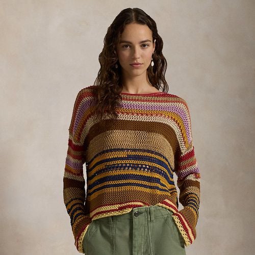 Striped Linen-Cotton Crocheted Jumper - Polo Ralph Lauren - Modalova