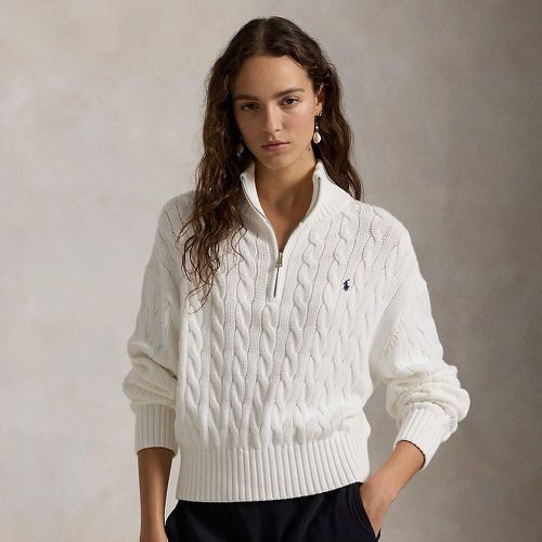 Cable-Knit Cotton Quarter-Zip Jumper - Polo Ralph Lauren - Modalova