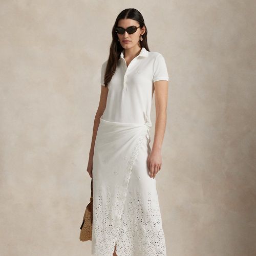 Eyelet Piqué Wrap Polo Dress - Polo Ralph Lauren - Modalova