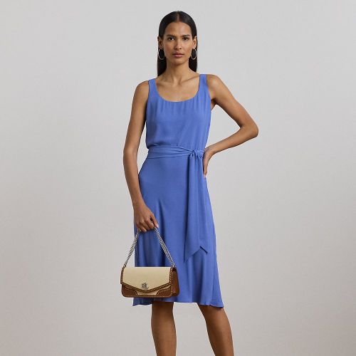 Belted Crepe Sleeveless Dress - Lauren - Modalova