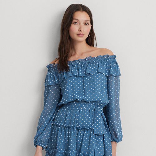 Print Georgette Off-the-Shoulder Dress - Lauren - Modalova