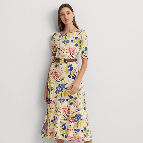 Floral Stretch Cotton Midi Dress - Lauren - Modalova