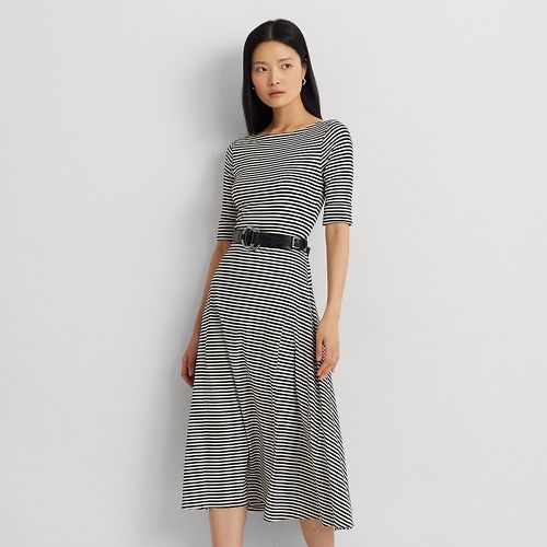 Striped Stretch Cotton Midi Dress - Lauren - Modalova