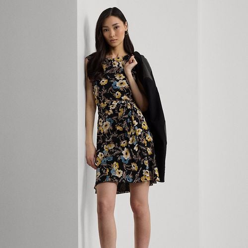 Floral Bubble Crepe Cap-Sleeve Dress - Lauren - Modalova