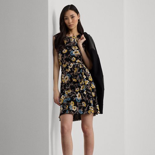 Floral Bubble Crepe Cap-Sleeve Dress - Lauren - Modalova