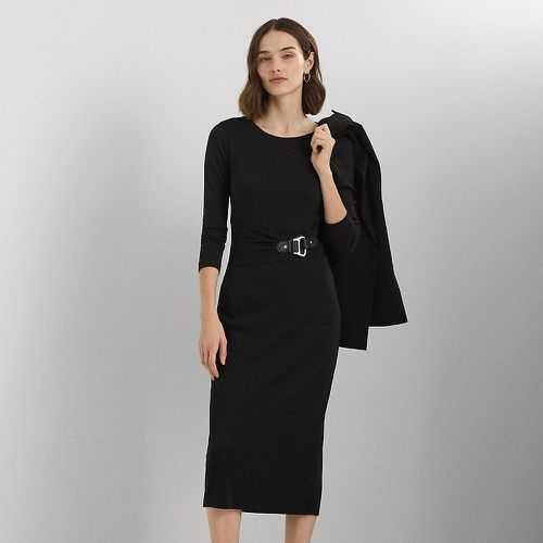 Buckle-Trim Cotton-Blend Knit Midi Dress - Lauren - Modalova