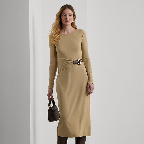 Buckle-Trim Cotton-Blend Knit Midi Dress - Lauren - Modalova