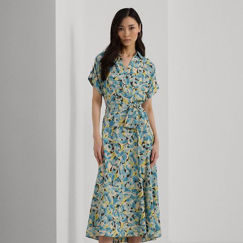 Floral Belted Crepe Dress - Lauren - Modalova
