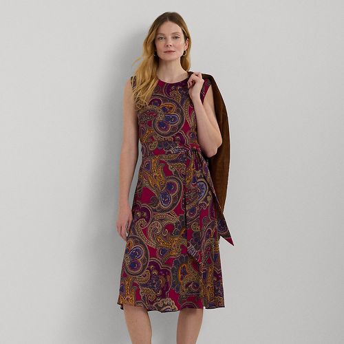 Paisley Belted Bubble Crepe Dress - Lauren - Modalova