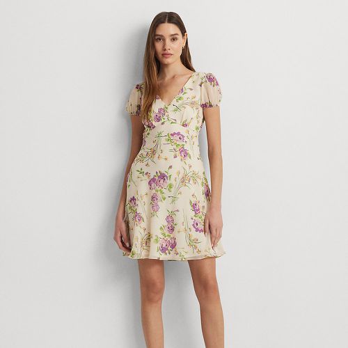 Floral Georgette Puff-Sleeve Dress - Lauren - Modalova