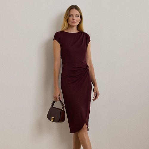 Ring-Trim Jersey Cap-Sleeve Dress - Lauren - Modalova