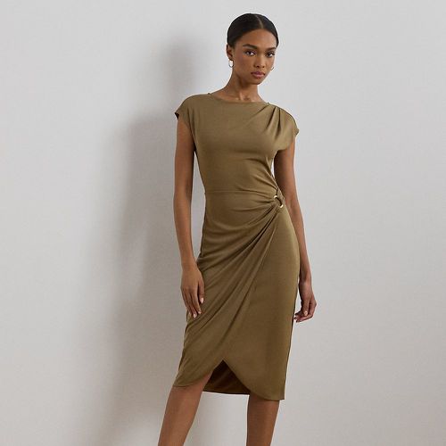 Ring-Trim Jersey Cap-Sleeve Dress - Lauren - Modalova