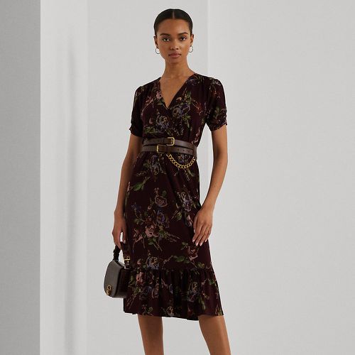 Floral Jersey Surplice Puff-Sleeve Dress - Lauren - Modalova