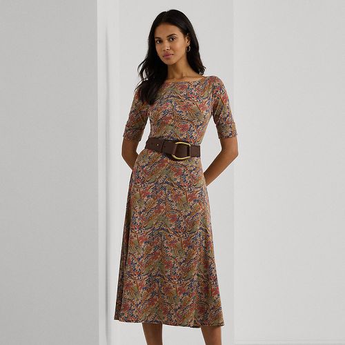 Floral Stretch Cotton Midi Dress - Lauren - Modalova