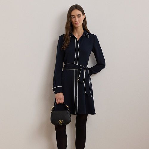 Two-Tone Belted Georgette Shirtdress - Lauren - Modalova