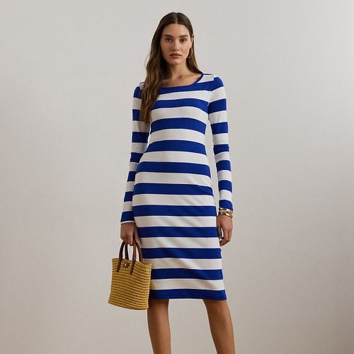 Striped Cotton-Blend Ribbed Dress - Lauren - Modalova