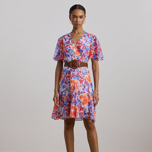 Floral Crinkle Georgette Surplice Dress - Lauren - Modalova