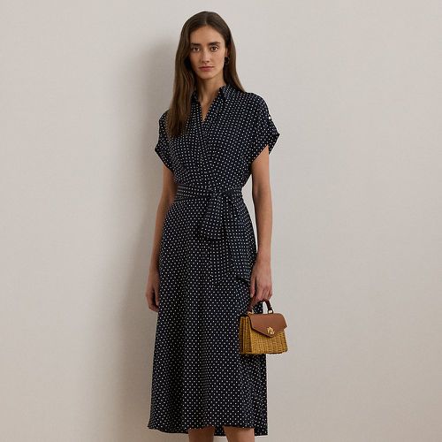 Polka-Dot Belted Crepe Dress - Lauren - Modalova