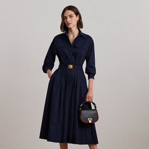 Belted Cotton-Blend Midi Shirtdress - Lauren - Modalova