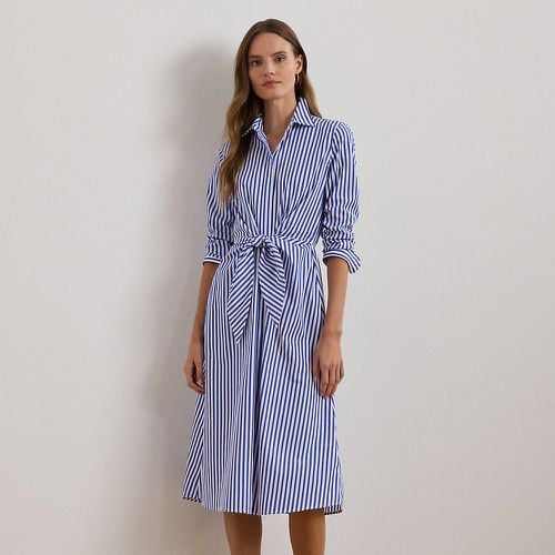 Striped Tie-Front Broadcloth Shirtdress - Lauren - Modalova