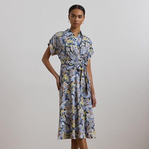 Floral Belted Crepe Dress - Lauren - Modalova