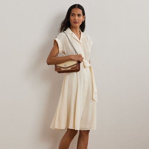 Belted Crepe Pintucked Shirtdress - Lauren - Modalova