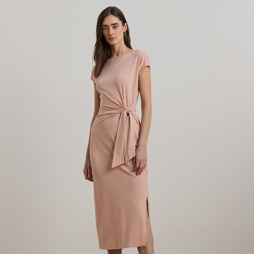 Tie-Front Jersey Boatneck Midi Dress - Lauren - Modalova