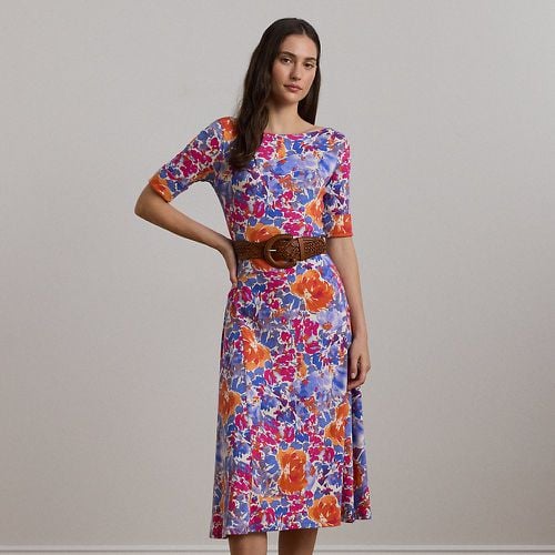 Floral Stretch Cotton Midi Dress - Lauren - Modalova