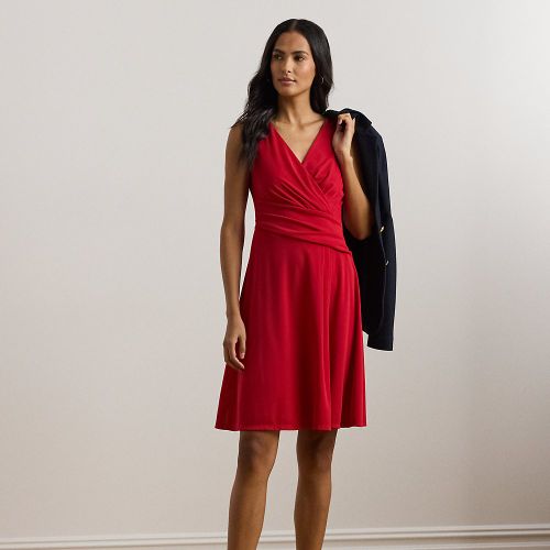 Petite - Surplice Jersey Sleeveless Dress - Lauren Petite - Modalova