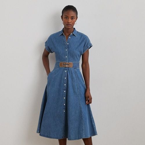 Petite - Buckle-Trim Denim Shirtdress - Lauren Petite - Modalova