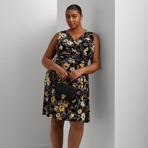 Curve - Floral Surplice Jersey Sleeveless Dress - Lauren Curve - Modalova