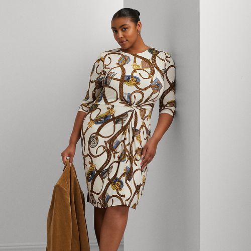 Curve - Belting-Print Twist-Front Jersey Dress - Lauren Curve - Modalova