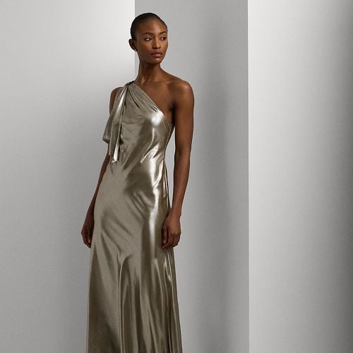 Metallic Chiffon One-Shoulder Gown - Lauren - Modalova