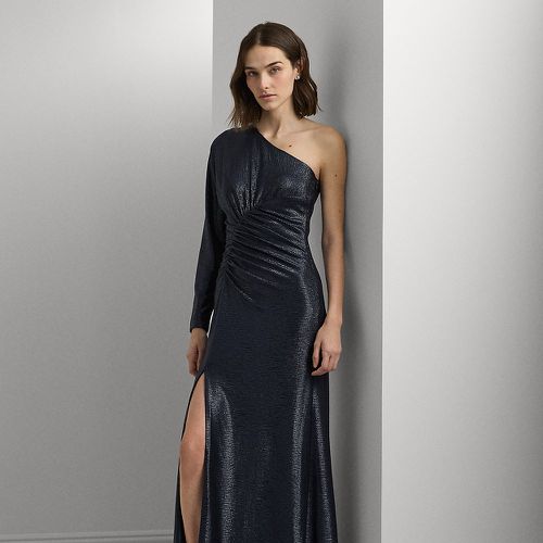 Metallic Knit One-Shoulder Gown - Lauren - Modalova