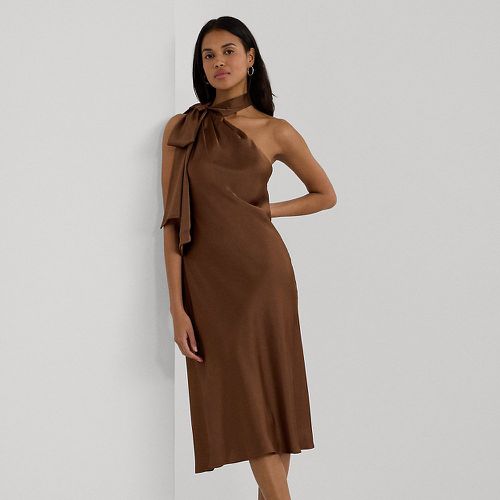 Satin Charmeuse Tie-Neck Cocktail Dress - Lauren - Modalova