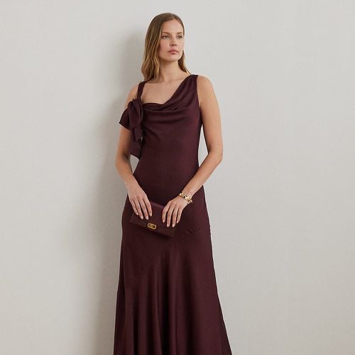 Bow-Trim Charmeuse Cowlneck Gown - Lauren - Modalova