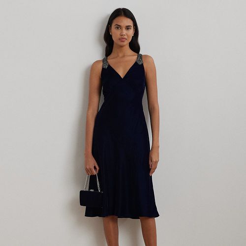 Beaded Velvet Sleeveless Cocktail Dress - Lauren - Modalova