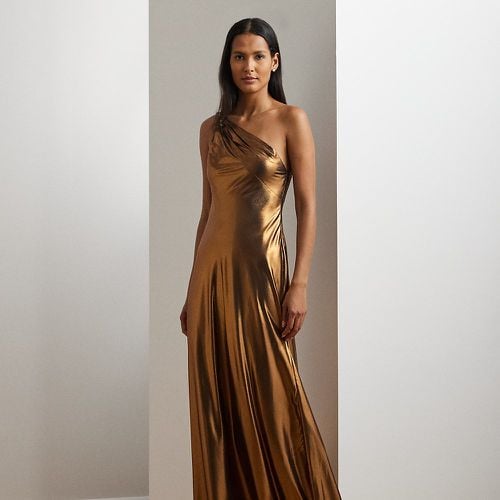 Metallic Chiffon One-Shoulder Gown - Lauren - Modalova