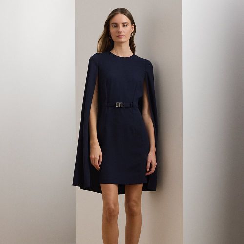 Belted Cape Georgette Cocktail Dress - Lauren - Modalova