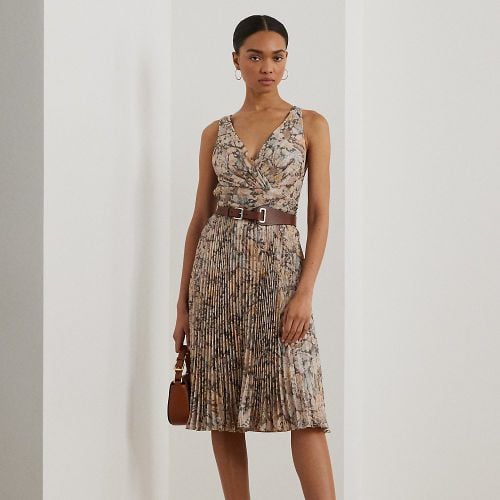 Floral Metallic Chiffon Cocktail Dress - Lauren - Modalova