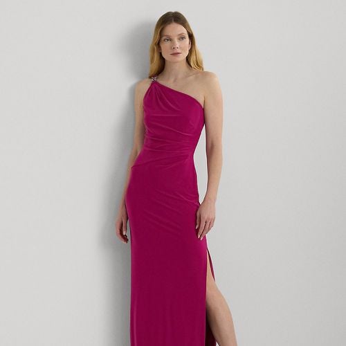 Petite - Jersey One-Shoulder Gown - Lauren Petite - Modalova