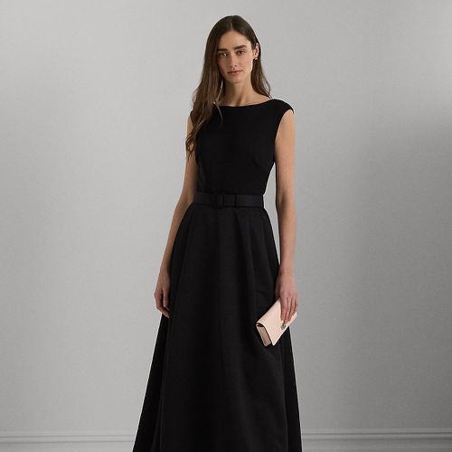 Petite - Belted Faille & Jersey Gown - Lauren Petite - Modalova