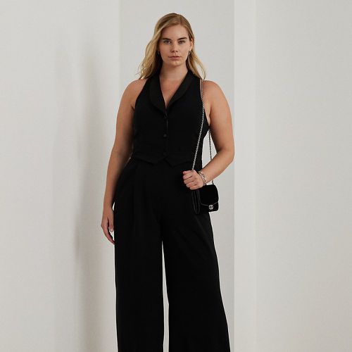 Curve - Satin-Trim Crepe Sleeveless Jumpsuit - Lauren Curve - Modalova